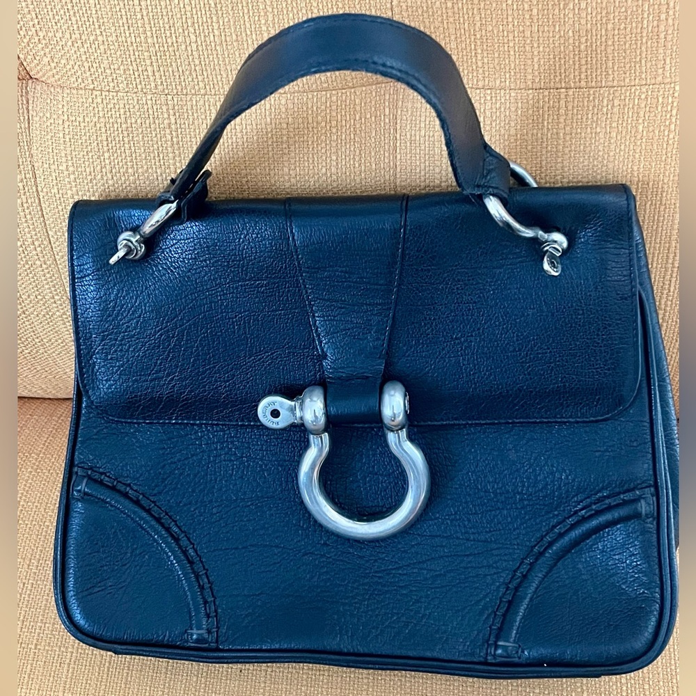 Authentic Burberry Horsebit black leather handbag